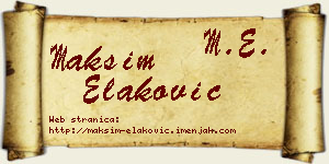 Maksim Elaković vizit kartica